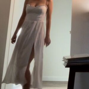 White Linen Reformation Midi Dress - Size 8